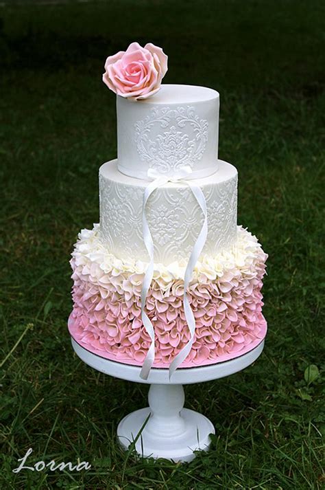 Ruffles Wedding Cake Decorated Cake By Lorna Cakesdecor
