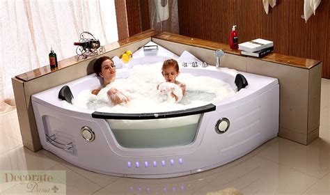Can fit two persons at once. 2 PERSON BATHTUB CORNER Whirlpool Tub SPA Therapy Massage ...