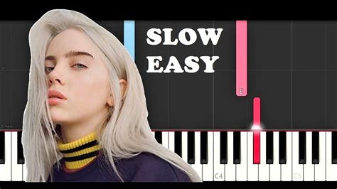 Billie Eilish Ocean Eyes Slow Easy Piano Tutorial Youtube Music