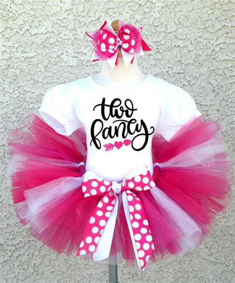 2nd Birthday Outfit Toddler Girl Two Fancy Hot Pink White Tutu Set