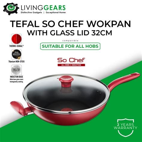 Tefal Cookware So Chef Wok Pan Cm G Lid Non Stick Wok Pan