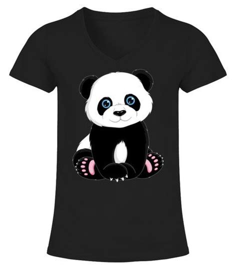 Giant Panda T Shirt Cuteness Clip Art Cu V Neck T Shirt Woman Shirts