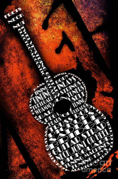 Rockin Guitar In Orange Digital Art By Andee Design Fine Art America