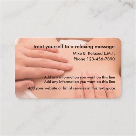 Professional Massage Thereapist Business Card