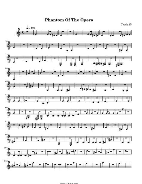 Phantom Of The Opera Sheet Music Phantom Of The Opera Score •