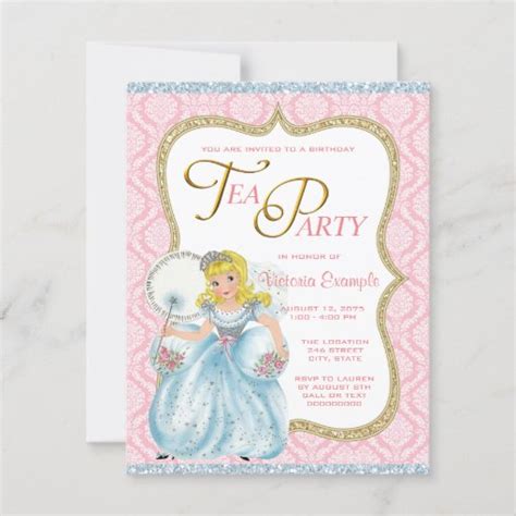 Princess Tea Party Invitation Zazzle