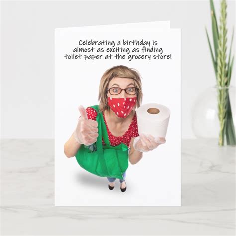 Happy Birthday Funny Toilet Paper Covid 19 Humor Holiday Card