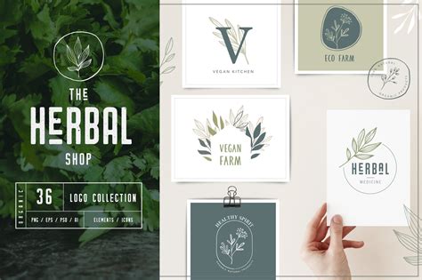 The Herbal Shop Premade Logos Branding And Logo Templates Creative