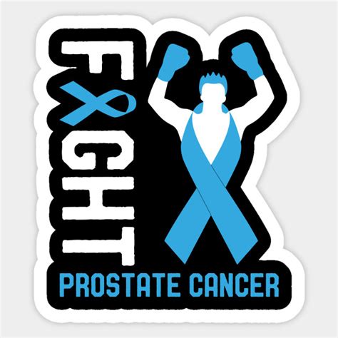 Fight Prostate Cancer Awareness Month Day Survivor Ribbon Prostate Cancer Sticker TeePublic