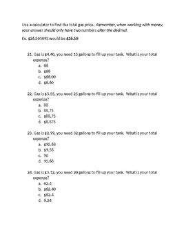 special ed life skills math liberal arts math testquiz tpt