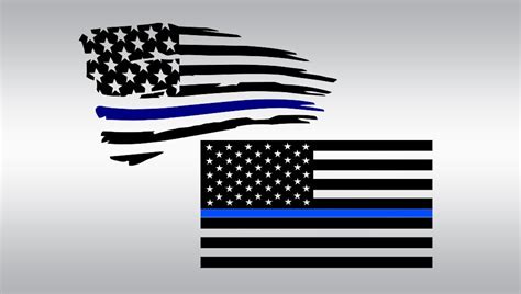 American Flag Svg Thin Blue Line Svg Patriotic Svg Police