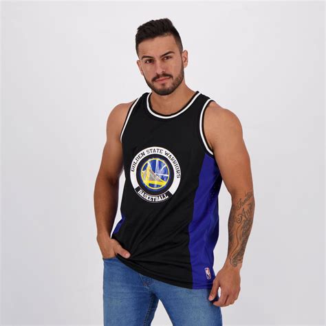 Regata NBA Golden State Warriors Preta e Azul - FutFanatics