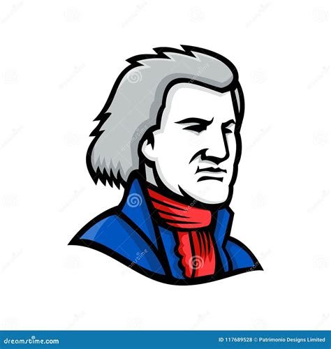 Thomas Jefferson Mascot Ilustración Del Vector Ilustración De