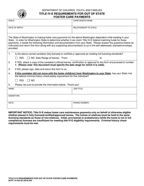 Dcyf Form 14 434 Fill Out Sign Online And Download Fillable Pdf