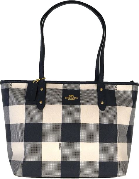 Coach City Zip Tote In Buffalo Plaid Print F26147 Amazonca Shoes