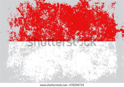 Indonesia Grunge Old Scratched Style Flag Stock Vector Royalty Free