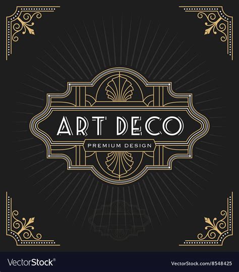Art Deco Frame And Label Design Royalty Free Vector Image