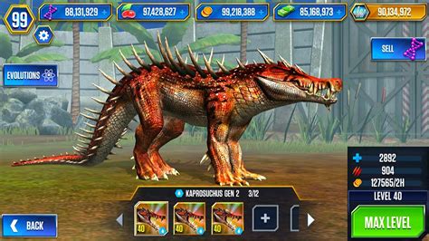 SUPER UNLOCK KAPROSUCHUS GEN 2 LEVEL 40 JURASSIC WORLD THE GAME YouTube