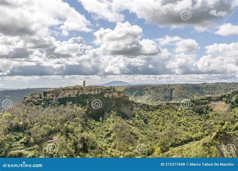 Panoramic View Of Civita Di Bagnoregio Italy As Seen From Lubriano