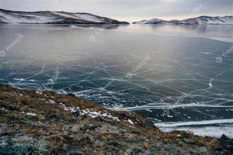 Lake Baikal Is A Frosty Winter Day Largest Fresh Water Lake Premium