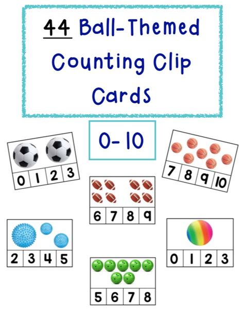 The 4 Ball Themed Counting Clip Cards