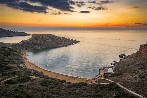 Aerial View Of Riviera Martinique Beach Malta Stock Photo
