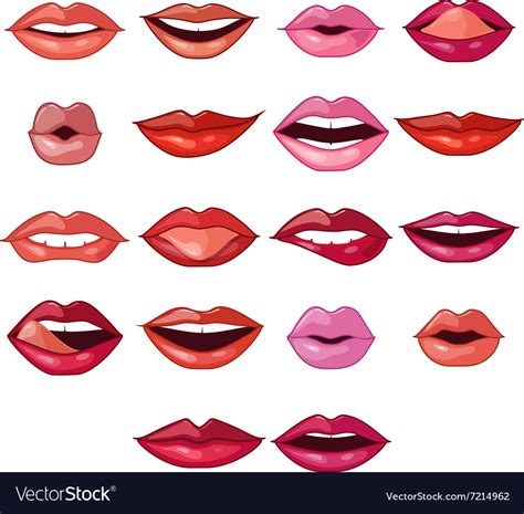 Lips Expressions And Shapes Royalty Free Vector Image
