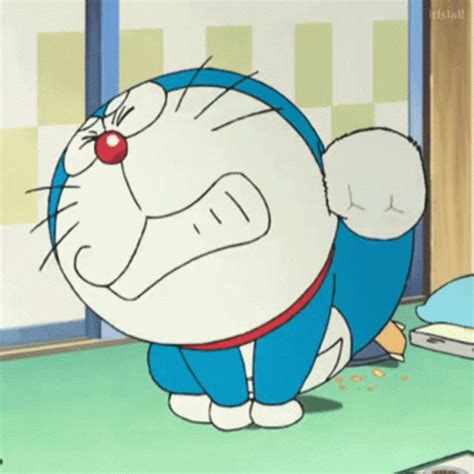 Cute Doraemon Fleas Itch Scratch 