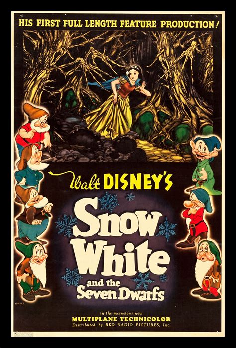 Snow White And The Seven 7 Dwarfs Cinemasterpieces 1937 Movie Poster