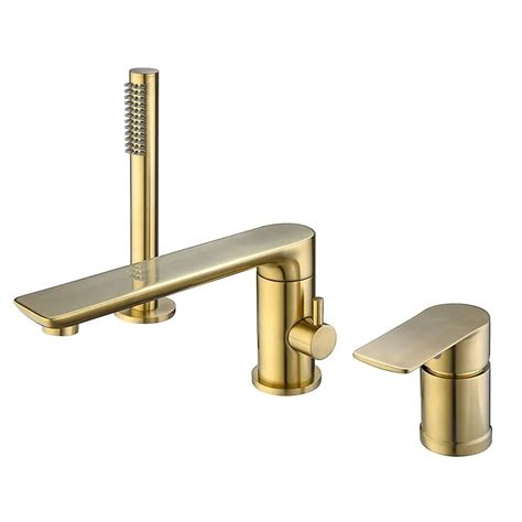 Buy GOEYA Deck Bath Mixer Tap With Shower Kit Three Hole Bath Tap With
