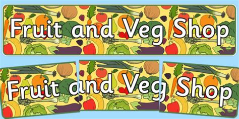 fruit and vegetable shop display banner printable resource