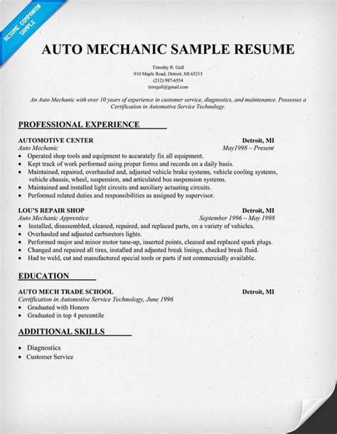 Auto mechanic cv template resume resume examples l5wy8w93q2. Peel english essay , Writing a good argumentative essay ...