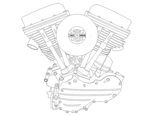 Stay tooned for more free drawing lessons by: Motorcycle Engine Drawing at PaintingValley.com | Explore ...