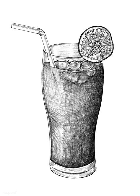 Hand-drawn lemon iced tea | free image by rawpixel.com | Iced tea, How