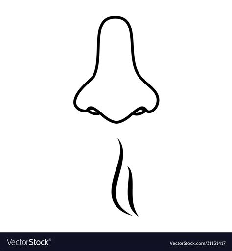 Nose Smell Icon Human Smelling And Breathe Vector Image