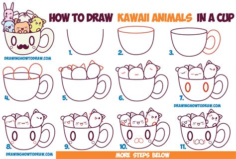 How To Draw Cute Kawaii Animals And Characters In A Coffee