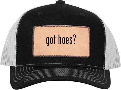 Got Hoes Leather Light Brown Patch Engraved Trucker Hat Black White One Size At Amazon Men