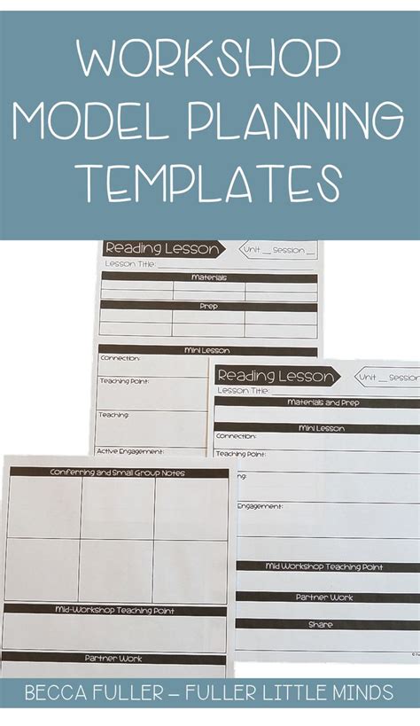 A typical dlp contains the following parts: Reading and Writing Workshop Planning Template | PARTIALLY ...