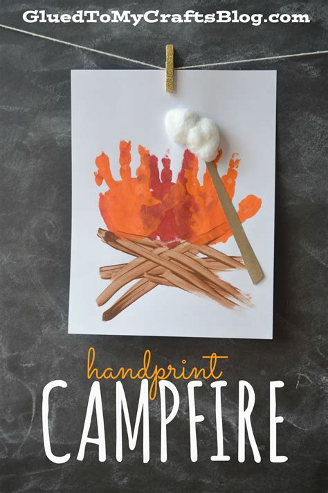 Handprint Campfire Kid Craft Glued To My Crafts Preschool Crafts