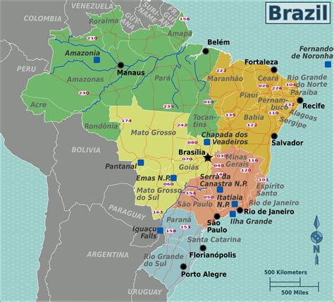 Administrative Map Of Brazil Brazil Administrative Map