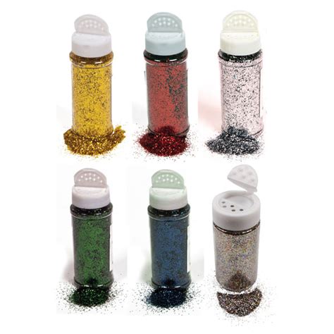 Artstraws 6 Glitter Shaker Jars Assorted Colours Rapid Online