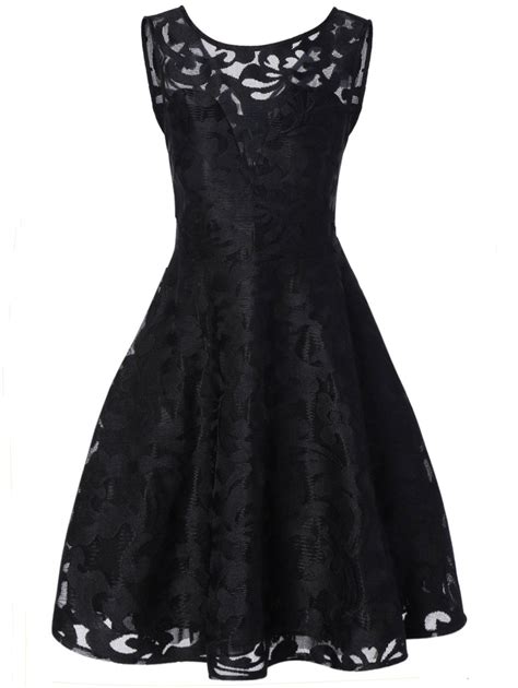 [17 Off] 2021 Lace Plus Size Holiday Short Cocktail Dress In Black Dresslily