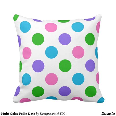 Multi Color Polka Dots Throw Pillow Throw Pillows Pillows
