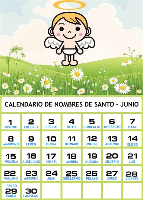Calendario De Los Nombres De Santos De Junio Nombres Para Bebés