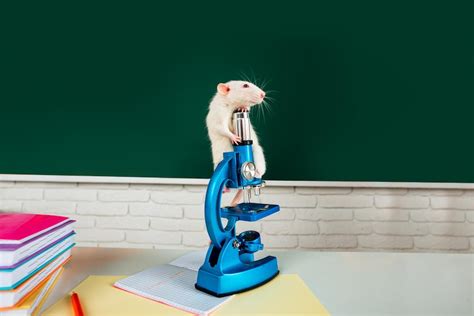 Premium Photo Cute Rat On Microscope In School Laboratory Funny
