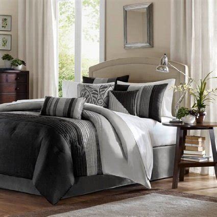 Washed cotton is luxuriously soft to the touch and highly breathable, helping to regulate body temperature through the night. Charcoal Grey Comforter & Bedding Sets