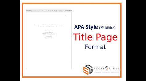 Apa Style 7th Title Page Formatting Youtube