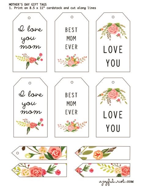 Free Printable Mother's Day Gift Tags