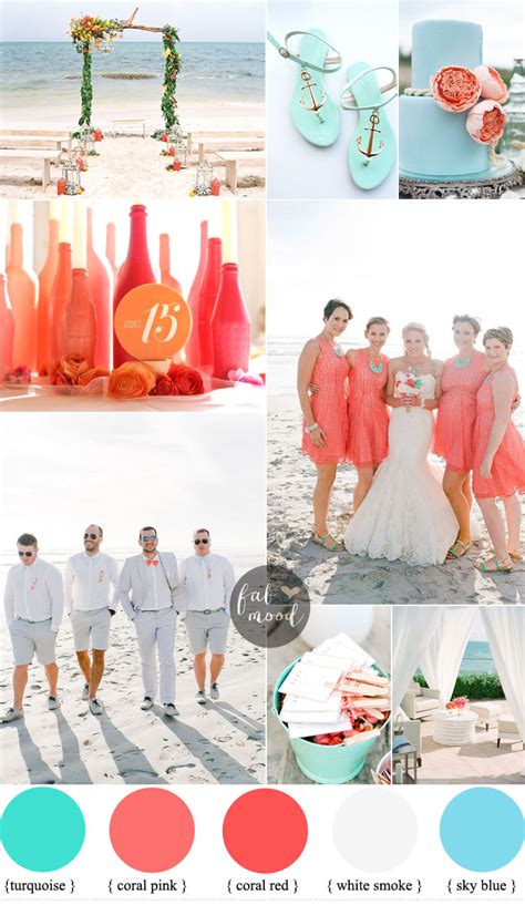 Inspirational Beach Wedding Ideas Shades Of Coral Turquoise