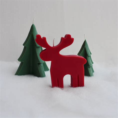 Christmas Reindeer Candle Elk Candle Xmas Candle Festive Etsy Uk